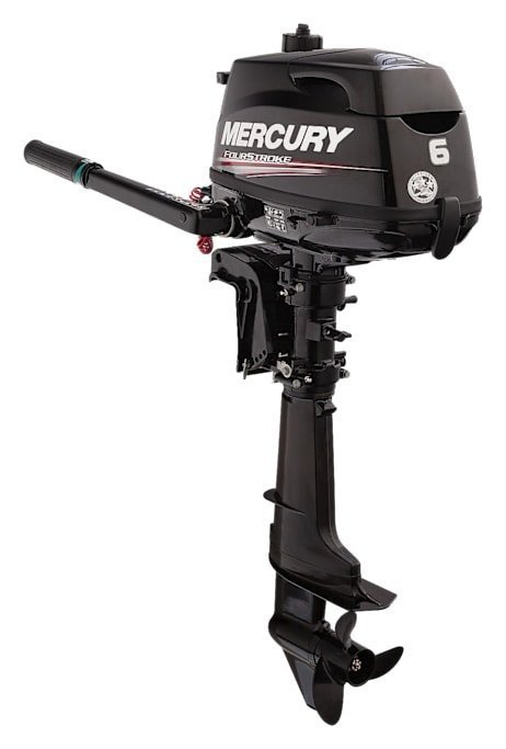 6HP 4-Stroke Tiller Outboard Motor, 15" Shaft, Manual Start with Integrated Fuel Tank