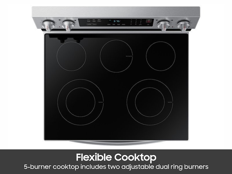 30" Freestanding Smart Electric Range with 6.3 cu. ft. Oven, Rapid Boil Cooktop & Self-Clean Function - Image 5