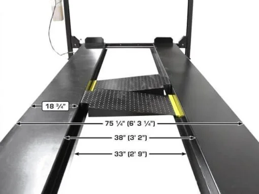 8,000 lb Capacity ALI-Certified 4-Post Automotive Storage Lift with 110V Electric Operation, Caster Kit, Runway Ramps & Safety Lock System - Image 4