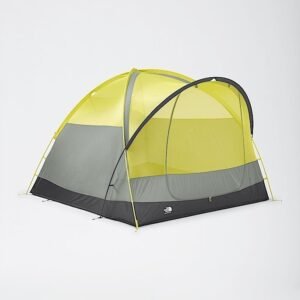 6-Person Camping Tent with Large Vestibule, Stand-Up Interior Height, Mesh Ventilation & Weather-Resistant Double-Wall Design