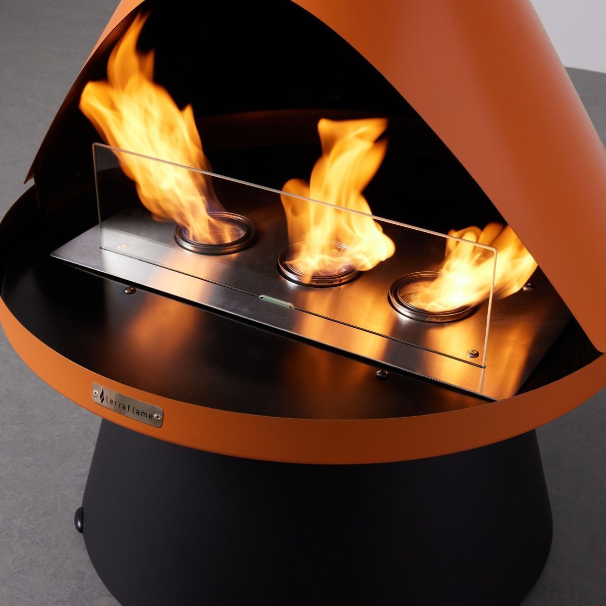 43.5" Freestanding Mid-Century Modern Gel Fuel Fireplace with Smoke-Free Flame Design - Image 4
