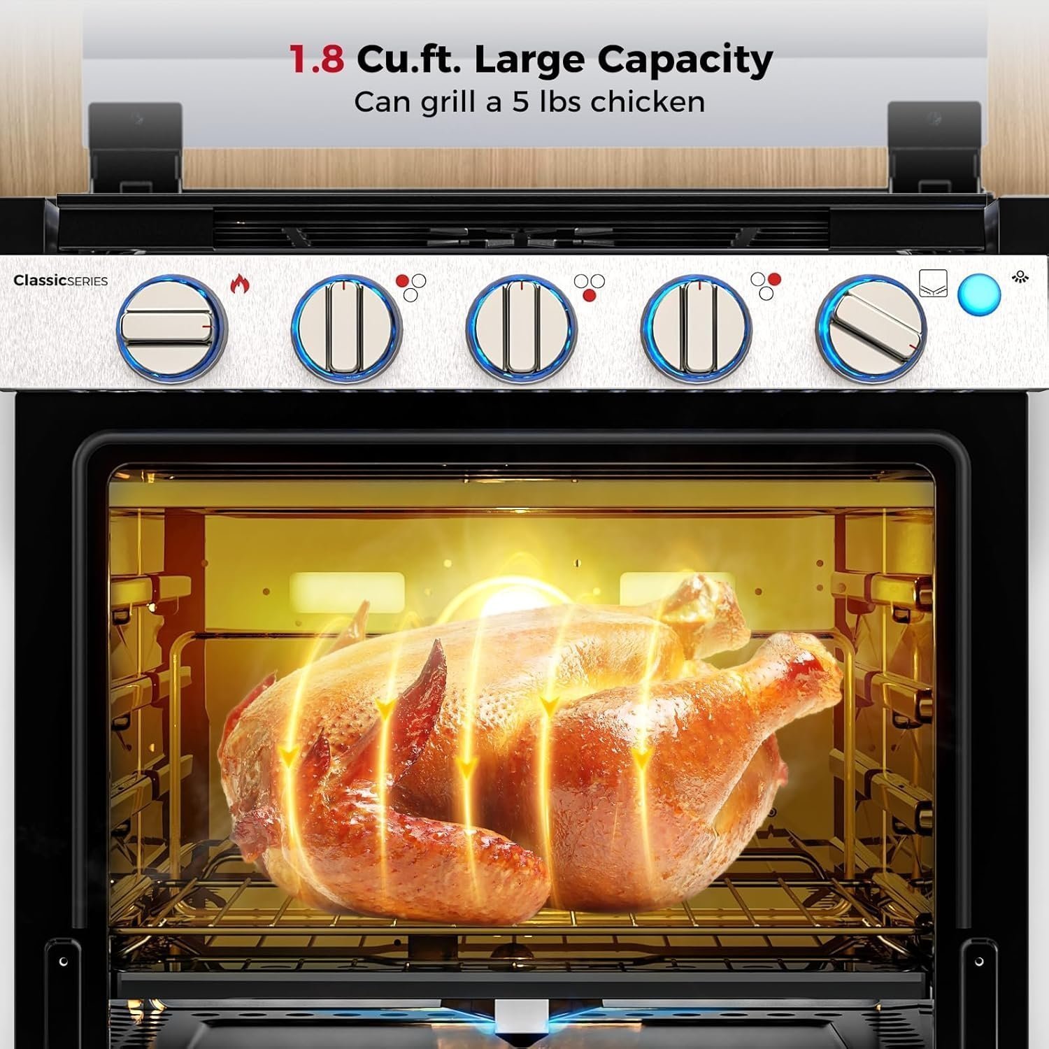 Camplux 21 Inches RV Stove Gas Range Oven 3 Burners Cooktop - Image 4