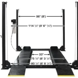 8,000 lb Capacity ALI-Certified 4-Post Automotive Storage Lift with 110V Electric Operation, Caster Kit, Runway Ramps & Safety Lock System
