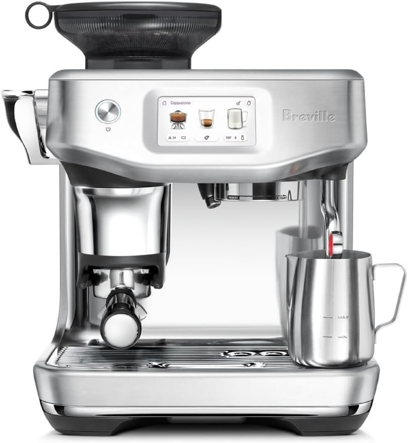 All-in-One Touchscreen Espresso Machine with Built-In Grinder, Automatic Tamping System & Fast Heat-Up Technology