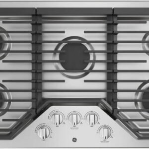 36" Built-In Gas Cooktop with 5 Sealed Burners, Power Boil Burners, Dishwasher-Safe Cast Iron Grates & Stainless Steel Surface