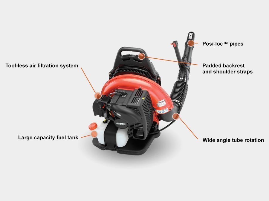 63.3cc Commercial Backpack Leaf Blower with Tube-Mounted Throttle, 651 CFM Airflow & 233 MPH Air Speed - Image 2