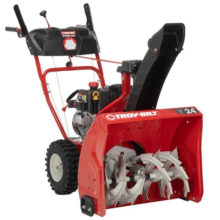 24-Inch Two-Stage Gas Snow Blower with 208cc Engine, Self-Propelled Drive System, Electric Start Option, 6 Forward/2 Reverse Speeds & 200° Chute Control