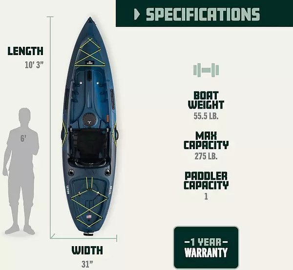 10-Foot Sit-On-Top Recreational Fishing Kayak with Removable Seat, Storage Compartments & Stable Hull Design - Image 2