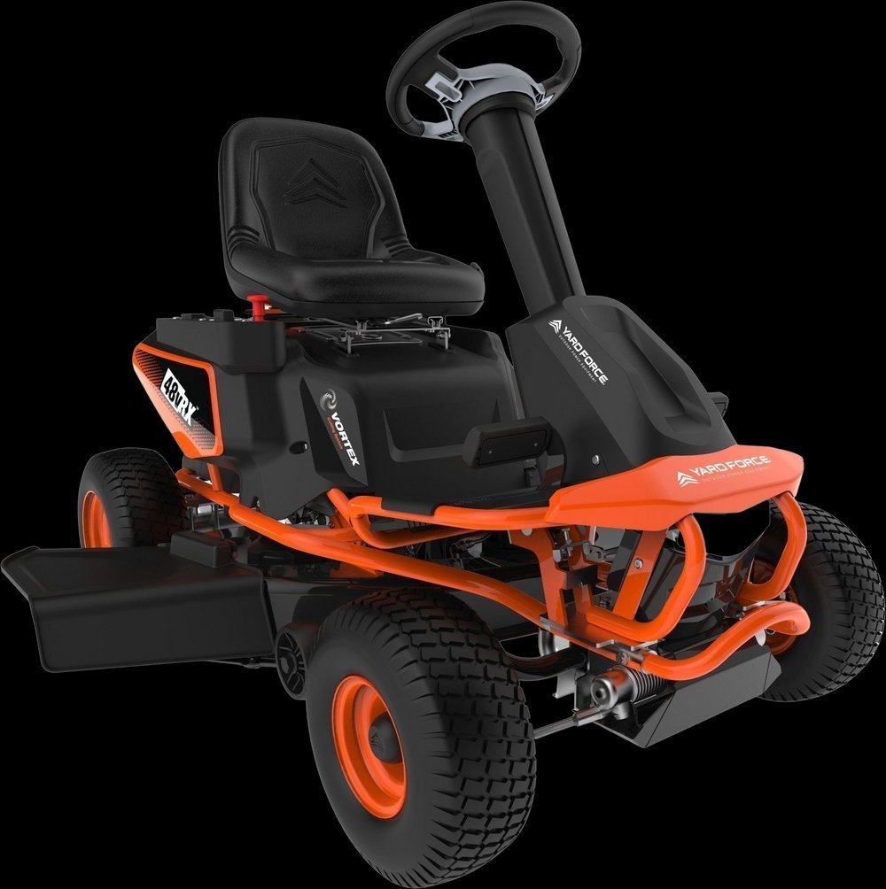 38-Inch 48V Battery-Powered Riding Lawn Mower with Brushless Motor & Zero-Emission Operation