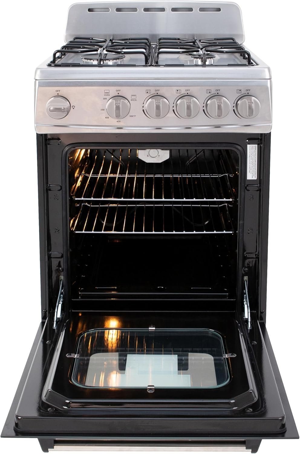 20" Compact Freestanding Gas Range for Apartments with 4 Sealed Burners, Oven, Broiler & Storage Drawer - Image 5