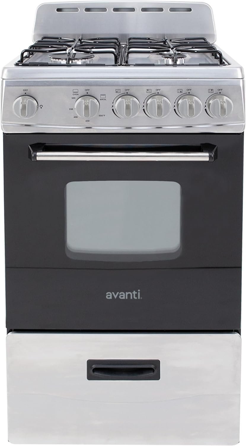 20" Compact Freestanding Gas Range for Apartments with 4 Sealed Burners, Oven, Broiler & Storage Drawer - Image 2