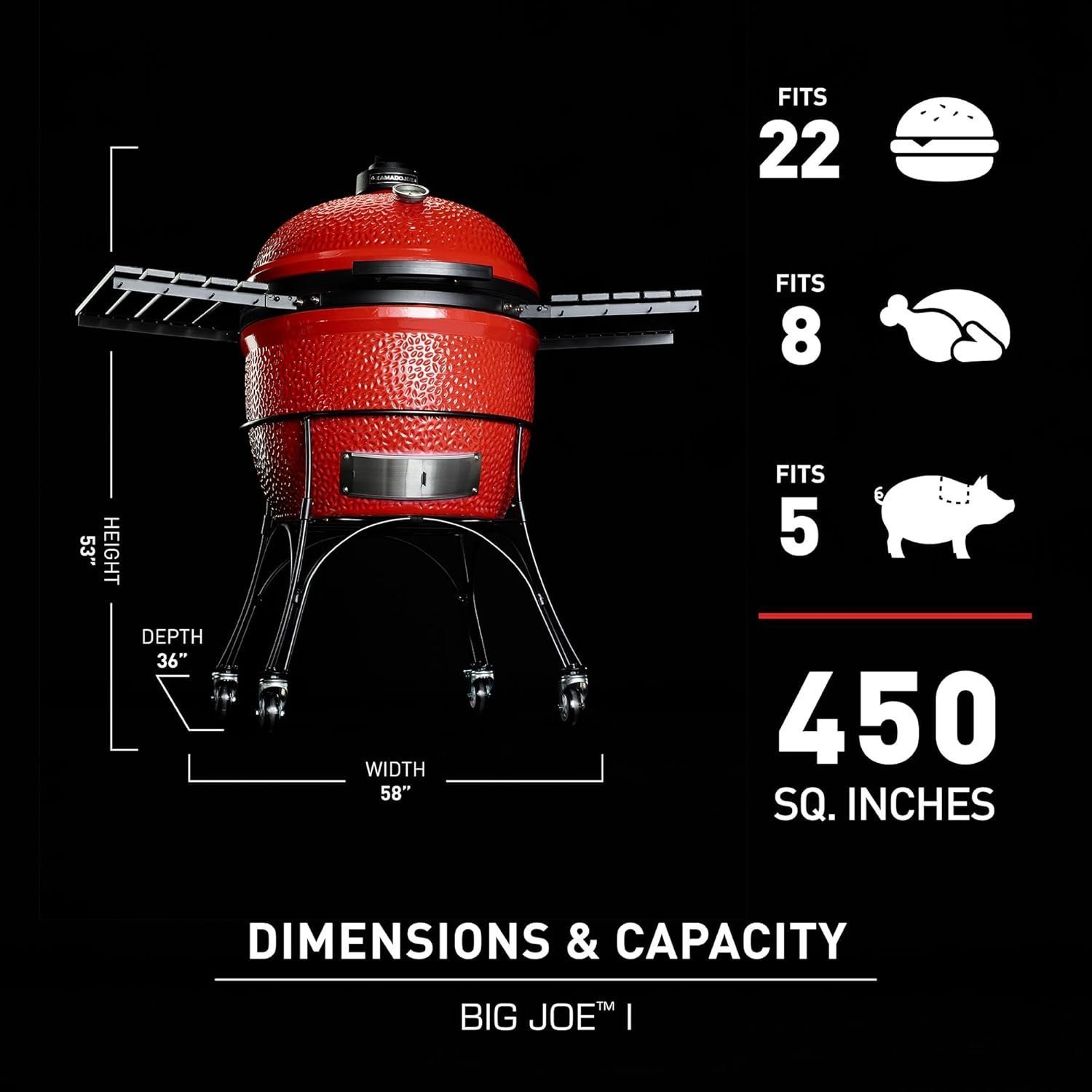 24-Inch Ceramic Charcoal Grill & Smoker with 2-Tier Cooking System - Image 2