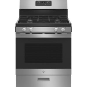30-Inch Free-Standing Gas Range with 4.8 Cu. Ft. Oven – Stainless Steel Gas Cooktop Range with Continuous Grates
