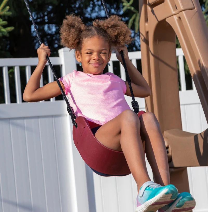 Outdoor Kids Playhouse Climber with Slide & 2-Swing Extension, Raised Platform & Crawl-Under Play Area - Image 4