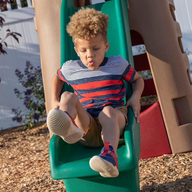 Outdoor Kids Playhouse Climber with Slide & 2-Swing Extension, Raised Platform & Crawl-Under Play Area - Image 2