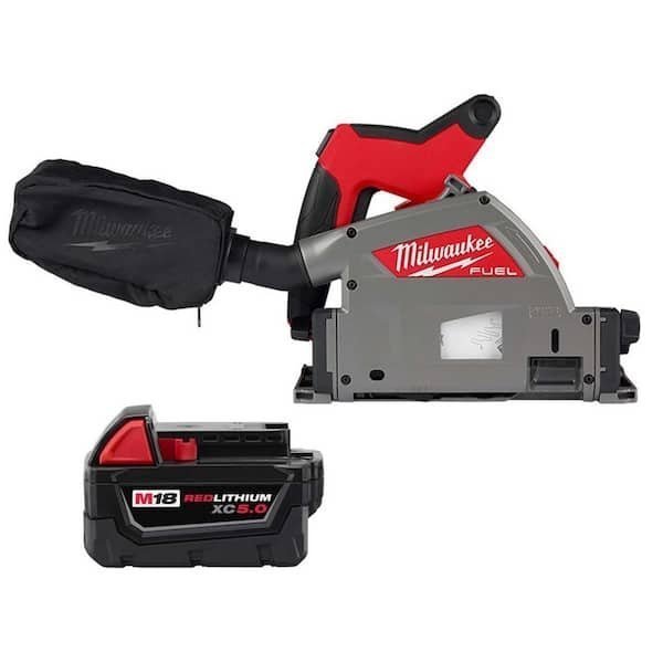 Cordless 6-1/2 in. Brushless Plunge Track Saw Kit – Variable Speed Precision Cutting System with Dust Collection & Adjustable Bevel Control