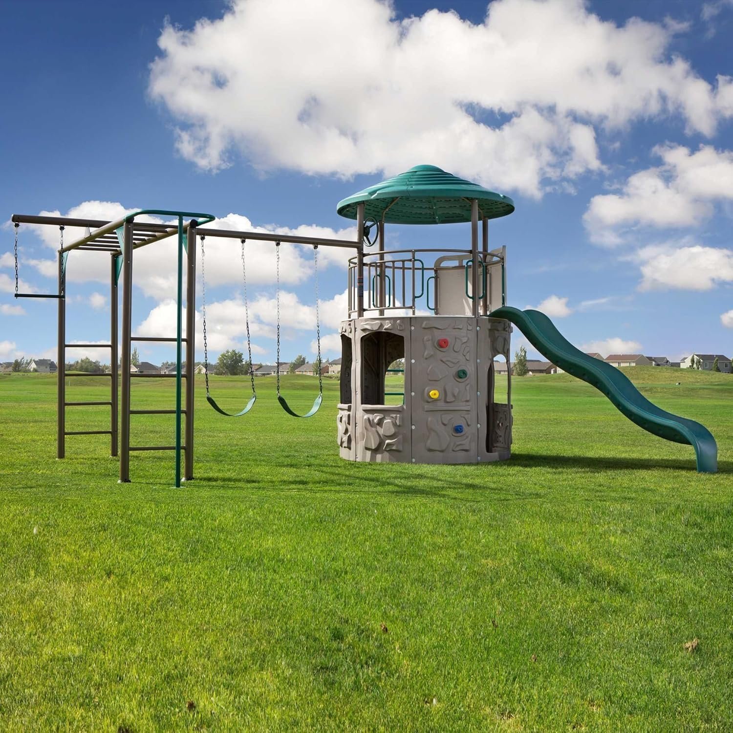 Deluxe Outdoor Adventure Playset with Slide, Swings & Climbing Features - Image 4