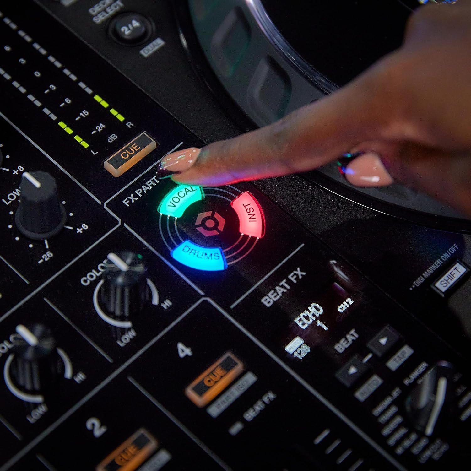 Professional 4-Channel DJ Controller with Real-Time STEMS Control, Full-Size Jog Wheels & Club-Style Performance Layout - Image 13