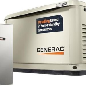 22kW Air-Cooled Whole House Standby Generator with Automatic Transfer Switch, WiFi Remote Monitoring & Smart Home Backup Power System