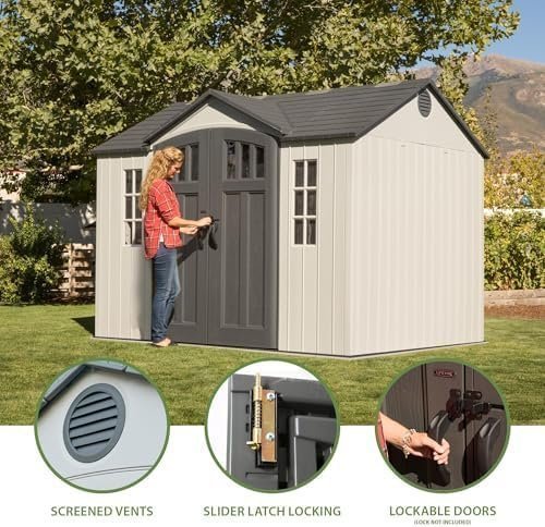 10' x 8' Outdoor Storage Shed Kit with Reinforced Steel Frame, Dual-Wall Panels, Skylight & Weather-Resistant Floor System - Image 9
