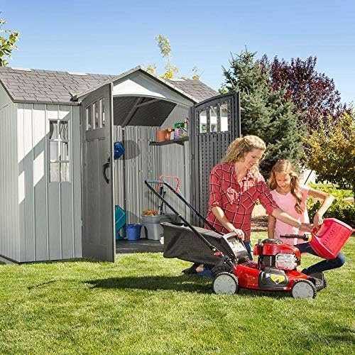 10' x 8' Outdoor Storage Shed Kit with Reinforced Steel Frame, Dual-Wall Panels, Skylight & Weather-Resistant Floor System - Image 5