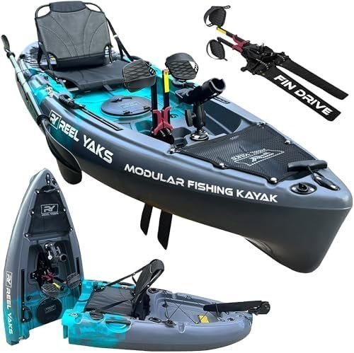 9.5 ft Modular Sit-On-Top Fishing Kayak with Propeller Pedal Drive, 2-Piece Portable Design & 380 lb Capacity