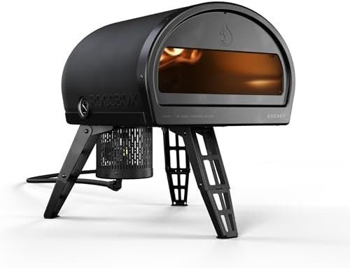 Portable Outdoor Pizza Oven with Stone Baking Surface & Gas Burner