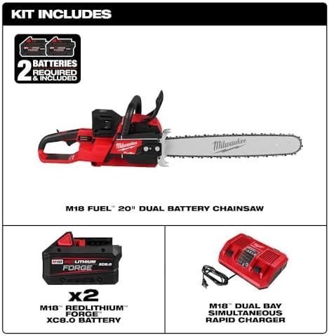 Professional Cordless Dual-Battery Chainsaw – 20 in. High-Performance Cutting Tool - Image 8