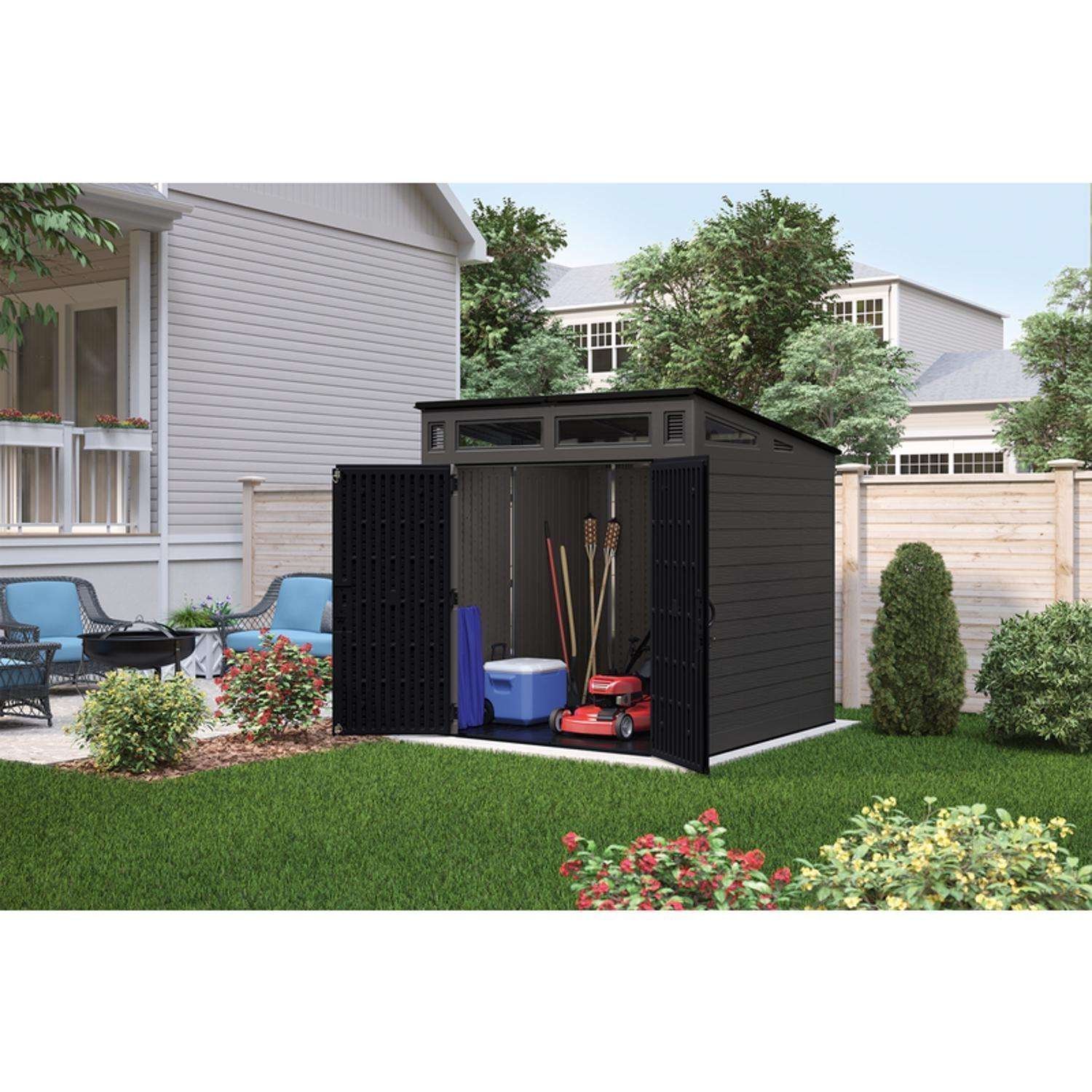 7 Ft. × 7 Ft. Modern Resin Outdoor Storage Shed with Steel-Reinforced Frame - Image 8