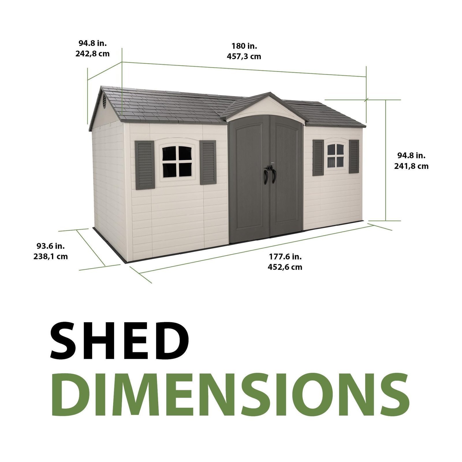 Lifetime Legacy 15 ft x 8 ft Outdoor Storage Shed – 60465 - Image 3