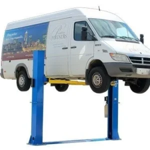10,000 lb Capacity Baseplate 2-Post Automotive Lift with 110V/220V Hydraulic Power Unit, Single-Point Lock Release, Symmetric Arms & Low-Ceiling Garage Design