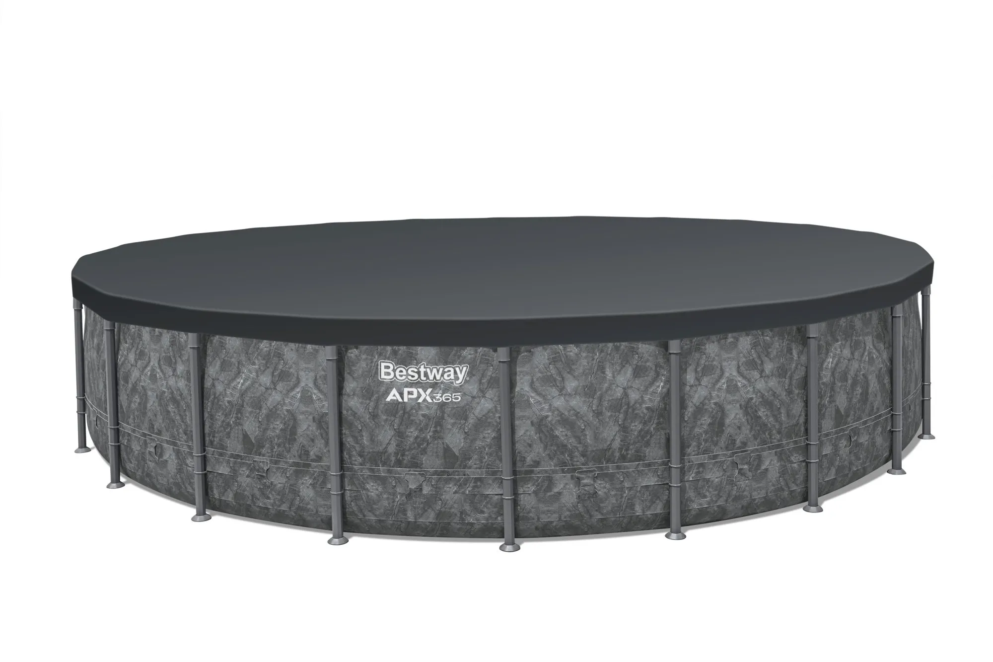 Bestway - APX 365 22'x52" Round Above Ground Swimming Pool Set with Pump & Ladder - Gray - Image 4