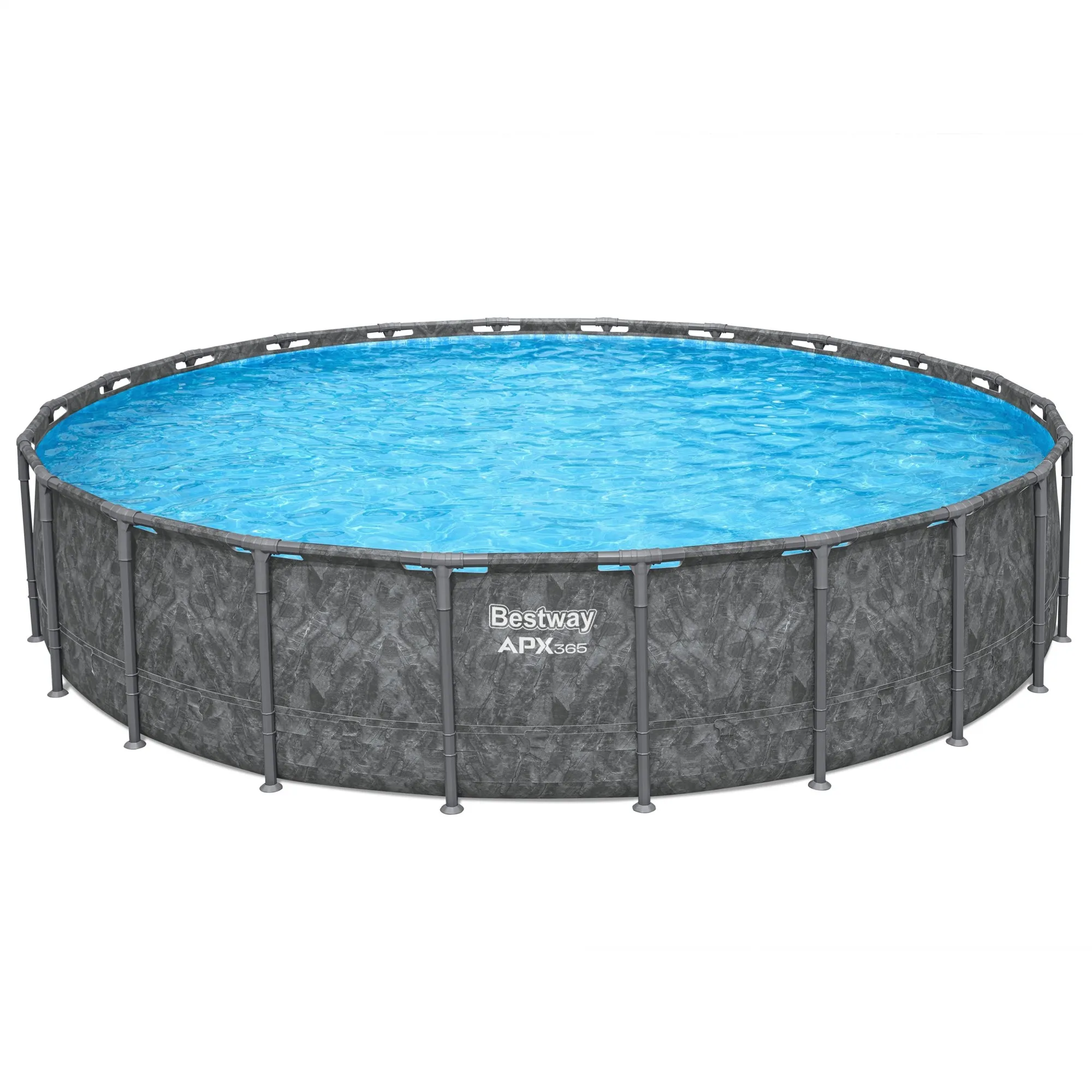 Bestway - APX 365 22'x52" Round Above Ground Swimming Pool Set with Pump & Ladder - Gray - Image 5